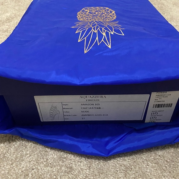 AQUAZURRA AMAZON NUDE CALF LEATHER 37 worn once retail $1200 - Picture 6 of 6